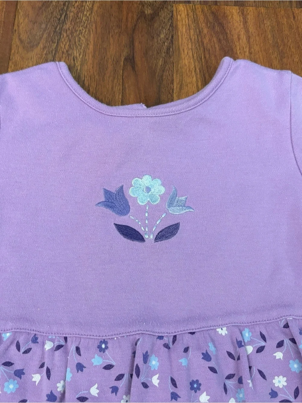 Baby Gap y2k Purple Floral long sleeve embroidered jumpsuit